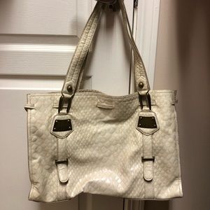 Jessica Simpson Cream Croc Shoulder Bag